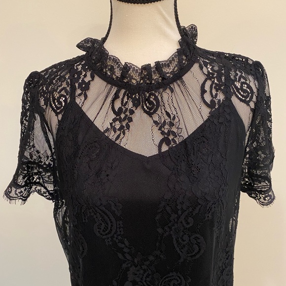 NWT Chelsea 28 Black Lace with Black Tank Top Size Large. Original Price 69. - Picture 3 of 4